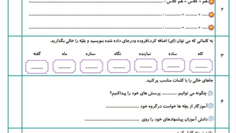 سوالات درس به درس فارسی دوم ( pdf )